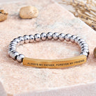 FuAttract Always My Father Forever My Friend Tiger Eye Tube Engraved  Bracelet - Hematite - Gold - image 33
