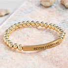 FuAttract Growth & Confidence Stainless Steel Tube Engraved Better Everyday Bracelet - Stainless Steel - Gold - image 0