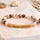 FuAttract Growth & Confidence Stainless Steel Tube Engraved Better Everyday Bracelet - Bamboo Leaf Agate - Gold - image 17