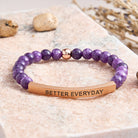 FuAttract Growth & Confidence Stainless Steel Tube Engraved Better Everyday Bracelet - Amethyst - Rose Gold - image 22