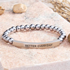FuAttract Growth & Confidence Stainless Steel Tube Engraved Better Everyday Bracelet - Hematite - Silver - image 35