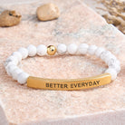 FuAttract Growth & Confidence Stainless Steel Tube Engraved Better Everyday Bracelet - White Turquoise - Gold - image 45