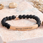 FuAttract Growth & Confidence Stainless Steel Tube Engraved Better Everyday Bracelet - Lava Rock - Rose Gold - image 50