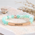 FuAttract Calm & Inner Peace Amethyst Tube Engraved Breathe Bracelet - Amazonite - Rose Gold - image 7