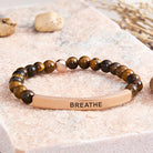 FuAttract Calm & Inner Peace Amethyst Tube Engraved Breathe Bracelet - Tiger's Eye - Rose Gold - image 14