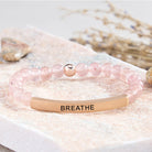 FuAttract Calm & Inner Peace Amethyst Tube Engraved Breathe Bracelet - Strawberry Quartz - Rose Gold - image 26