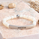 FuAttract Calm & Inner Peace Amethyst Tube Engraved Breathe Bracelet - Moonstone - Silver - image 40