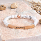 FuAttract Calm & Inner Peace Amethyst Tube Engraved Breathe Bracelet - White Turquoise - Rose Gold - image 46