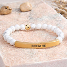 FuAttract Calm & Inner Peace Amethyst Tube Engraved Breathe Bracelet - White Turquoise - Gold - image 47