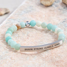 FuAttract Brave Strong Humble Kind Amazonite Tube Engraved  Bracelet - image 1