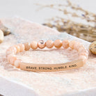 FuAttract Brave Strong Humble Kind Amazonite Tube Engraved  Bracelet - Sunstone - Rose Gold - image 30