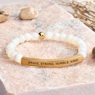 FuAttract Brave Strong Humble Kind Amazonite Tube Engraved  Bracelet - Moonstone - Gold - image 39