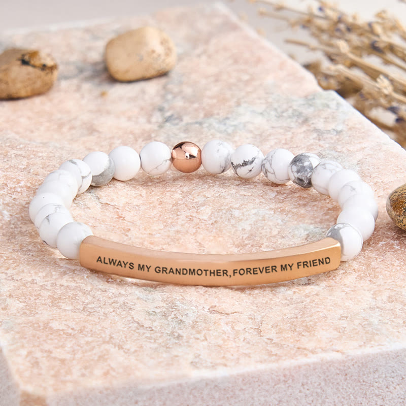 FuAttract Always My Grandmother Forever My Friend Amazonite Tube Engraved Bracelet - image 46