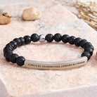 FuAttract Always My Grandmother Forever My Friend Amazonite Tube Engraved Bracelet - Lava Rock - Silver - image 52
