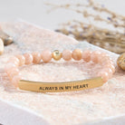 FuAttract Love & Healing Strawberry Quartz Tube Engraved Always In My Heart Bracelet - Sunstone - Gold - image 30