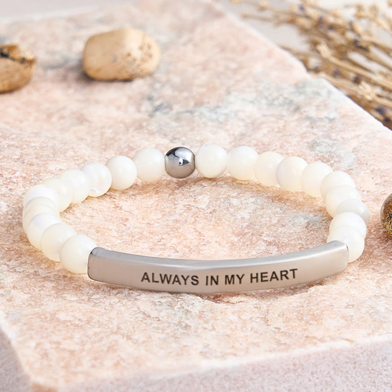 FuAttract Love & Healing Strawberry Quartz Tube Engraved Always In My Heart Bracelet - Moonstone - Silver - image 39