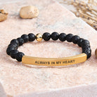 FuAttract Love & Healing Strawberry Quartz Tube Engraved Always In My Heart Bracelet - Lava Rock - Gold - image 50