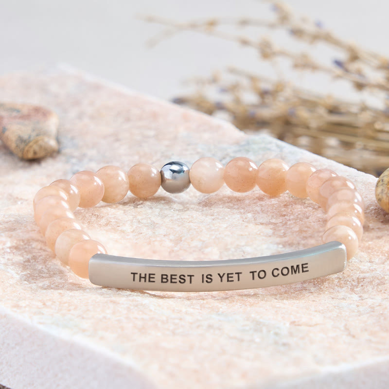 FuAttract The Best Is Yet To Come Sunstone Tube Engraved Hope Bracelet - Sunstone - Silver - image 3