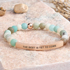 FuAttract The Best Is Yet To Come Sunstone Tube Engraved Hope Bracelet - Matt Amazonite - Rose Gold - image 9