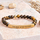FuAttract The Best Is Yet To Come Sunstone Tube Engraved Hope Bracelet - Tiger's Eye - Gold - image 14