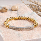 FuAttract The Best Is Yet To Come Sunstone Tube Engraved Hope Bracelet - Stainless Steel - Silver - image 23