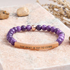 FuAttract The Best Is Yet To Come Sunstone Tube Engraved Hope Bracelet - Amethyst - Rose Gold - image 25
