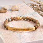 FuAttract The Best Is Yet To Come Sunstone Tube Engraved Hope Bracelet - Picture Jasper - Gold - image 42