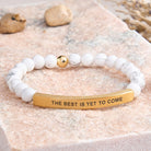 FuAttract The Best Is Yet To Come Sunstone Tube Engraved Hope Bracelet - White Turquoise - Gold - image 46