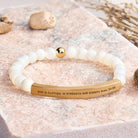 FuAttract She Is Clothed In Strength And Dignity Prov 31:25 Moonstone Tube Engraved  Bracelet - Moonstone - Gold - image 3