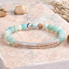 FuAttract She Is Clothed In Strength And Dignity Prov 31:25 Moonstone Tube Engraved  Bracelet - Matt Amazonite - Silver - image 9