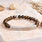 FuAttract She Is Clothed In Strength And Dignity Prov 31:25 Moonstone Tube Engraved  Bracelet - Tiger's Eye - Silver - image 13
