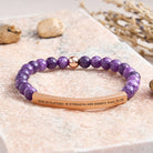 FuAttract She Is Clothed In Strength And Dignity Prov 31:25 Moonstone Tube Engraved  Bracelet - Amethyst - Rose Gold - image 26