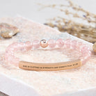 FuAttract She Is Clothed In Strength And Dignity Prov 31:25 Moonstone Tube Engraved  Bracelet - Strawberry Quartz - Rose Gold - image 30