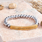 FuAttract She Is Clothed In Strength And Dignity Prov 31:25 Moonstone Tube Engraved  Bracelet - Hematite - Gold - image 39