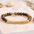 FuAttract Always My Mother Forever My Friend Amethyst Tube Engraved  Bracelet - Tiger's Eye - Gold - image 14