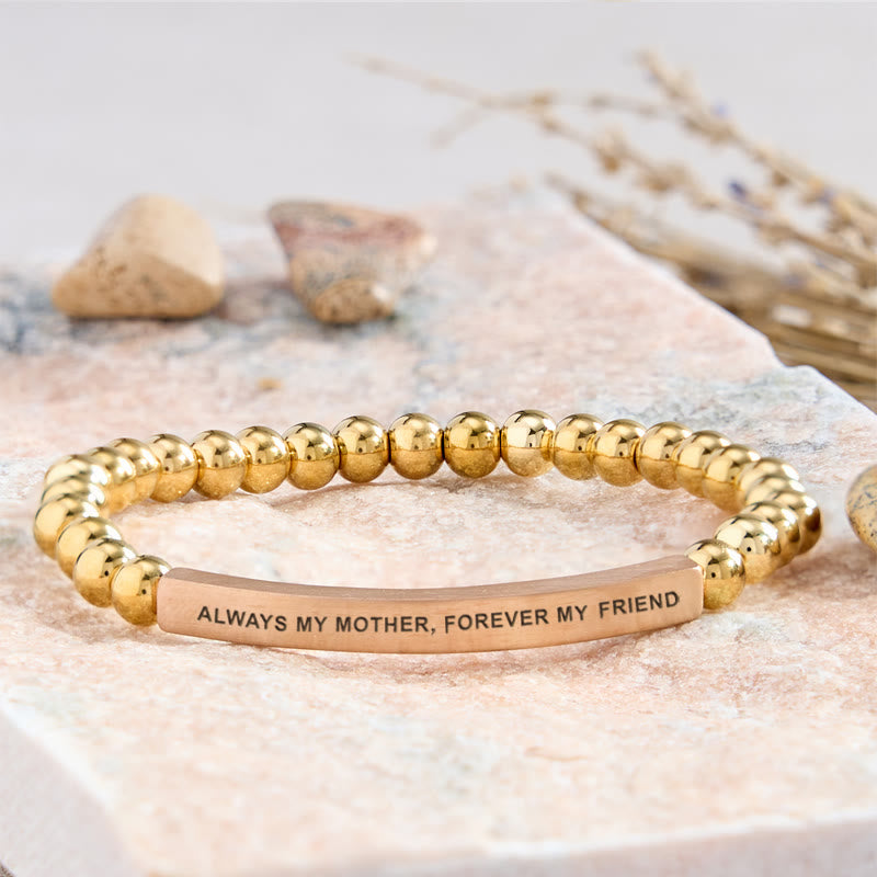 FuAttract Always My Mother Forever My Friend Amethyst Tube Engraved  Bracelet - Stainless Steel - Rose Gold - image 23