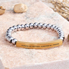 FuAttract Always My Mother Forever My Friend Amethyst Tube Engraved  Bracelet - Hematite - Gold - image 34