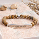 FuAttract Always My Mother Forever My Friend Amethyst Tube Engraved  Bracelet - Picture Jasper - Silver - image 44
