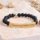 FuAttract Always My Mother Forever My Friend Amethyst Tube Engraved  Bracelet - Lava Rock - Gold - image 50