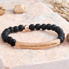FuAttract Always My Mother Forever My Friend Amethyst Tube Engraved  Bracelet - Lava Rock - Rose Gold - image 51