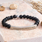 FuAttract Always My Mother Forever My Friend Amethyst Tube Engraved  Bracelet - Lava Rock - Silver - image 52
