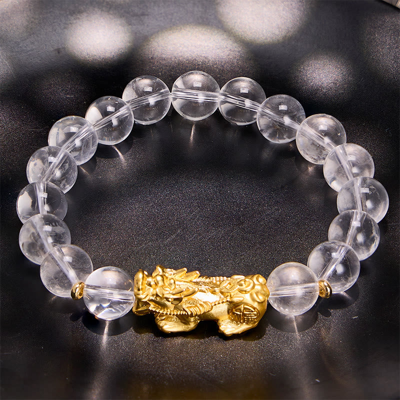 FuAttract Clarity Protection & Prosperity Clear Quartz Pixiu Wealth Bracelet - image 4
