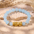 FuAttract Harmony Protection & Prosperity Blue Jadeite Pixiu Wealth Crystal Bracelet - 10mm - image 0