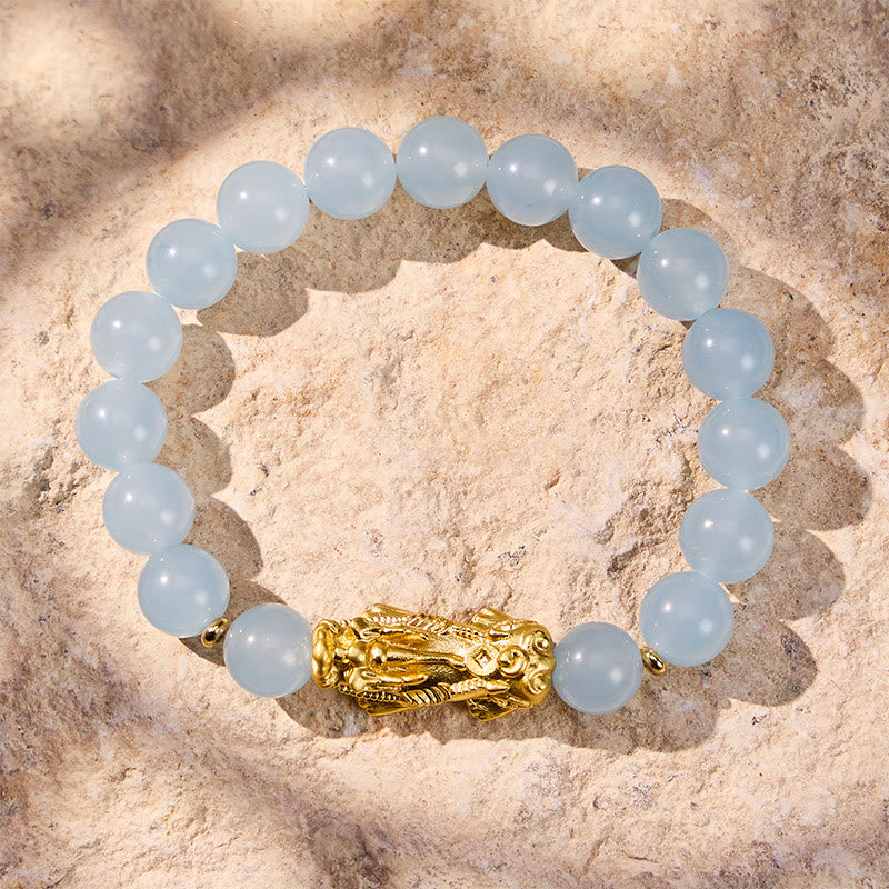 FuAttract Harmony Protection & Prosperity Blue Jadeite Pixiu Wealth Crystal Bracelet - image 2