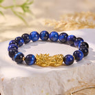 FuAttract Wisdom Protection & Wealth Natural Blue Tiger Eye Pixiu Prosperity Bracelet Gift - 10mm - image 0