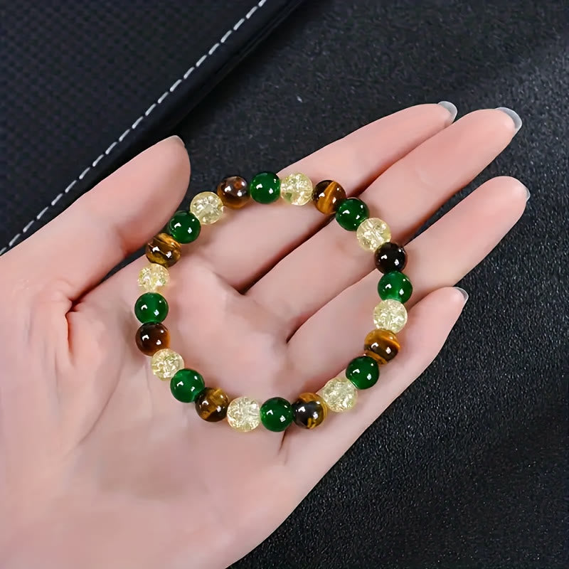 FuAttract Wealth Luck & Confidence Natural Tiger Eye Green Agate Crackle Beaded Bracelet - image 5