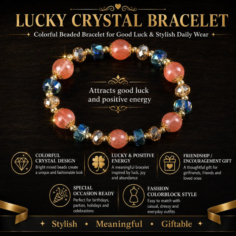 FuAttract Love Luck & Harmony Natural Strawberry Quartz Colorblock Charm Bracelet - image 6