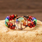 FuAttract Growth Balance & Connection Rainbow Crystal Bead Tree of Life Bracelet - Super Seven Crystal - image 0