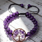 FuAttract Growth Balance & Connection Rainbow Crystal Bead Tree of Life Bracelet - Amethyst 1 - image 10