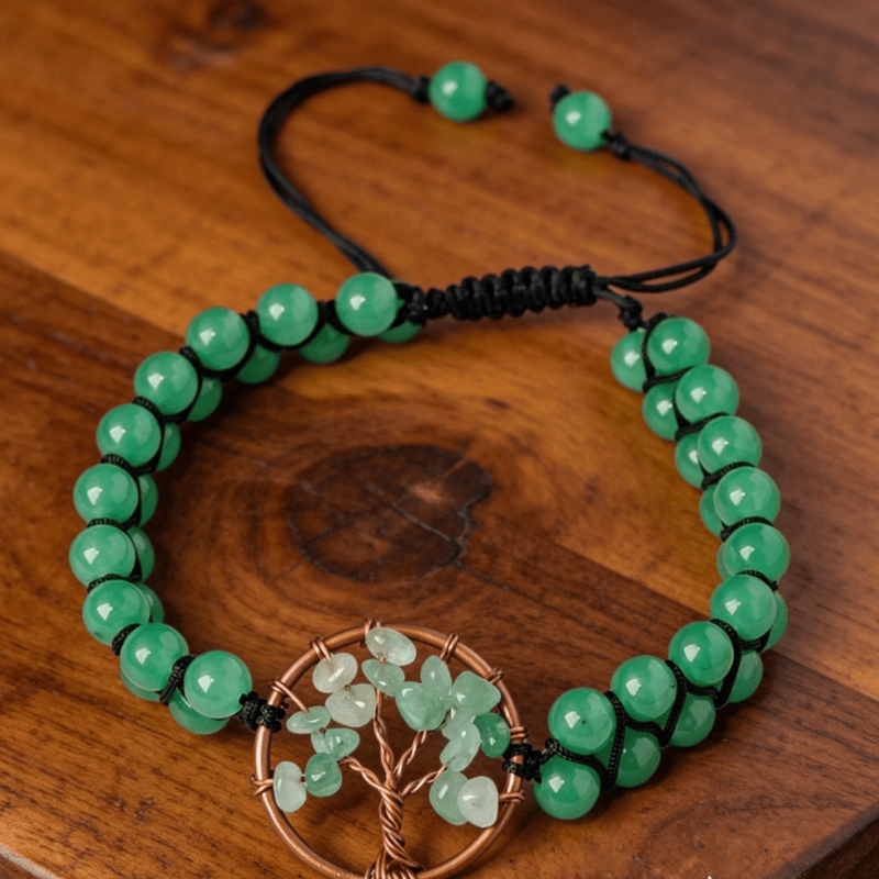 FuAttract Growth Balance & Connection Rainbow Crystal Bead Tree of Life Bracelet - Green Aventurine 1 - image 11
